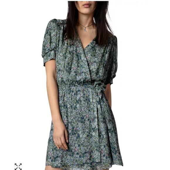 Zadig & Voltaire Betty Floral Print Wrap Dress - Picture 1 of 8